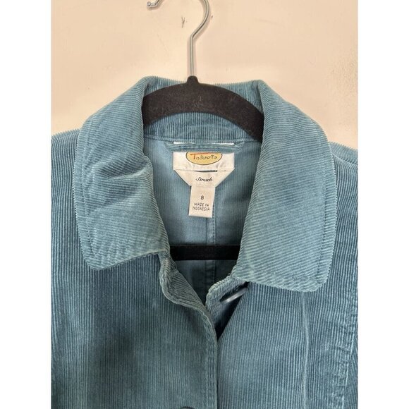 Talbots Blazer Women's Corduroy Teal Blue Jacket Casual Pockets Size 8 - Picture 3 of 9